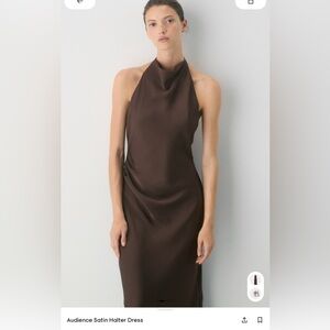 Elegant Brown Halter Dress